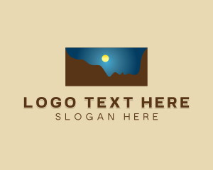 Outdoor - Mountain Range Moon logo design