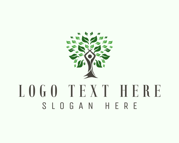 Meditation - Human Tree Meditation logo design