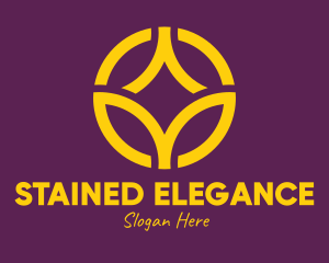 Golden Elegant Flower Circle logo design