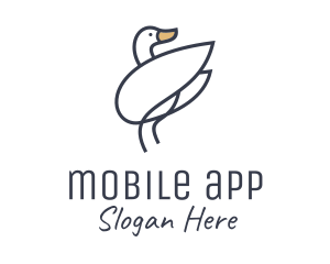 Monoline Swan Bird Logo