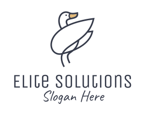 Monoline Swan Bird logo design