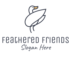 Poultry - Monoline Swan Bird logo design