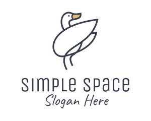 Minimalism - Monoline Swan Bird logo design