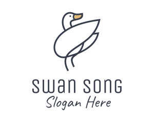 Swan - Monoline Swan Bird logo design