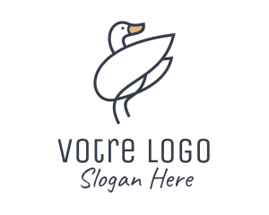 Monoline Swan Bird logo design