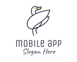 Bird - Monoline Swan Bird logo design
