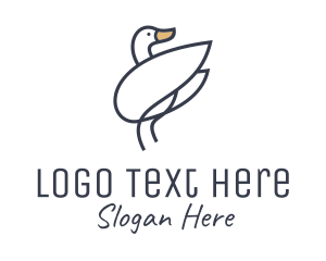Poultry - Monoline Swan Bird logo design