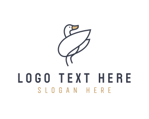 Monoline Swan Bird logo design