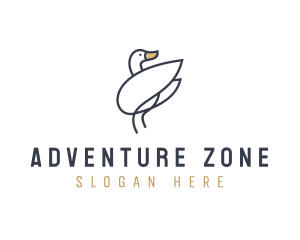 Monoline Swan Bird logo design