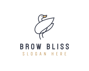 Monoline Swan Bird logo design