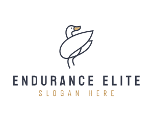 Monoline Swan Bird logo design