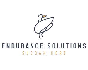 Monoline Swan Bird logo design