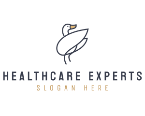 Monoline Swan Bird logo design