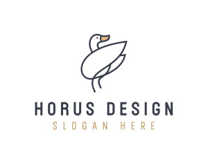 Monoline Swan Bird logo design