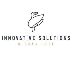 Monoline Swan Bird logo design