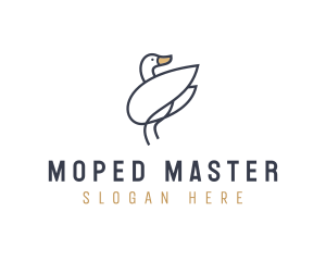 Monoline Swan Bird logo design