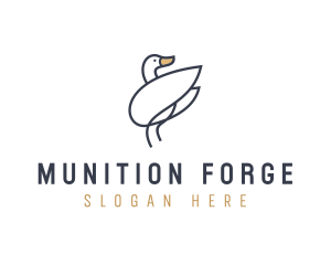 Monoline Swan Bird logo design