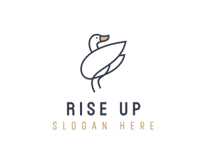 Monoline Swan Bird logo design