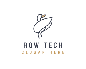 Monoline Swan Bird logo design