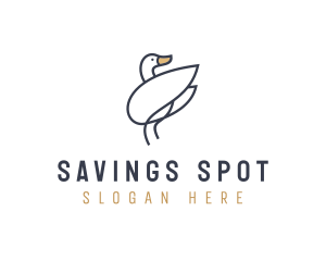 Monoline Swan Bird logo design