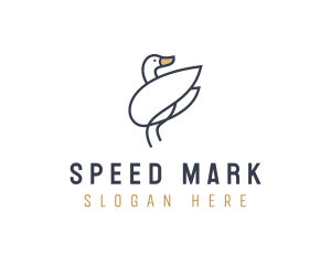 Monoline Swan Bird logo design