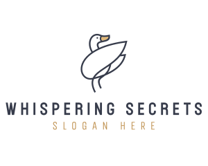 Monoline Swan Bird logo design