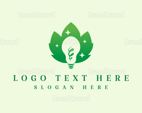 Green Eco Light Bulb Logo