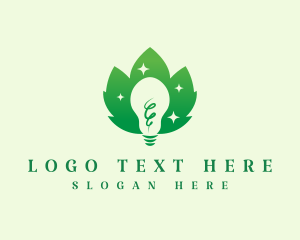 Incandescent - Green Eco Light Bulb logo design
