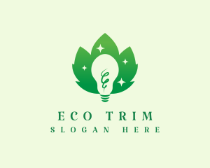 Green Eco Light Bulb logo design