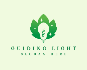 Green Eco Light Bulb logo design