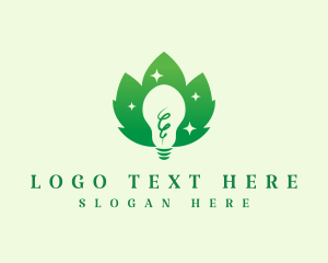 Green Eco Light Bulb Logo