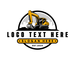 Backhoe - Industrial Excavator Demolition logo design