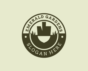 Grass Yard Shovel logo design