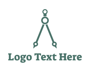Handmade - Green Architect Compass logo design