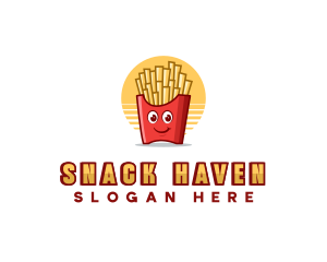 French Fries Food Snack logo design