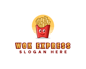 French Fries Food Snack logo design