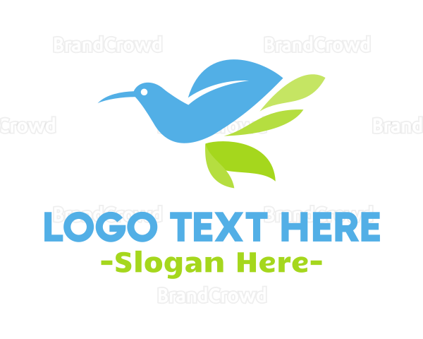 Blue Bird Leaf Logo