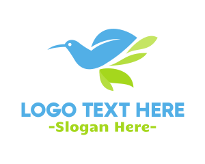 Ecology - Blue Bird Leaf logo design
