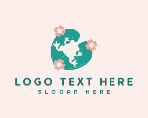 Frog - Frog Lotus Plant logo design