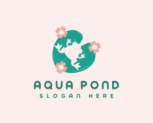 Pond - Frog Lotus Leaf logo design