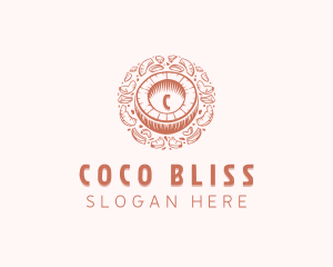 Organic Coconut Fruit logo design