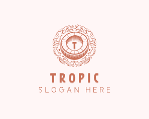 Organic Coconut Fruit logo design