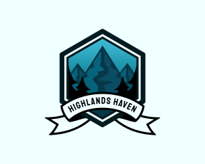 Highlands - Mountain Peak Travel logo design