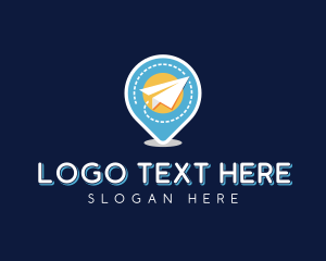Location Pin - Paper Airplane Travel Agency logo design