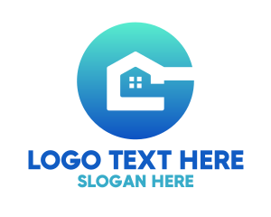 Blue Circle - Circle House G logo design