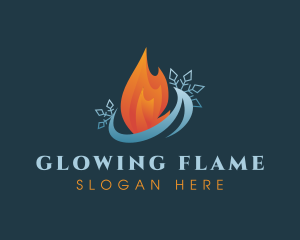 Fire Ice Snowflake logo design