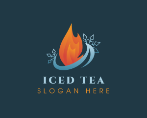 Fire Ice Snowflake logo design