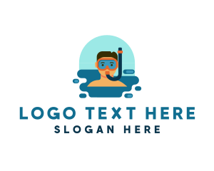 Snorkeling - Snorkel Man Diving logo design