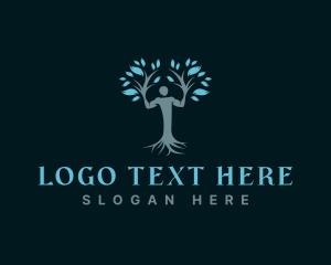 Vegan - Eco Human Tree logo design