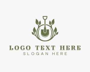 Gardening Gloves - Landscaper Shovel Gardening logo design